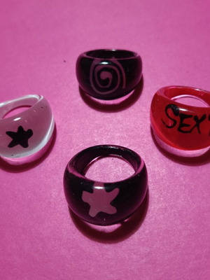 Bone rings like new, set of 4 pieces