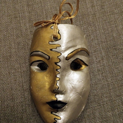 Set of 2 handmade Venetian-style decorative masks new