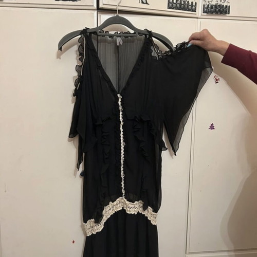 Chiffon dress new, black, Mat, size S
