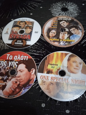 DVD movies used, pack with La Strada, One Special Night, The Salt of the Earth, I Solti Ignoti