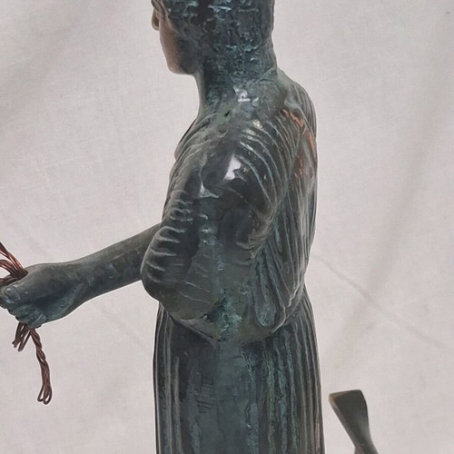 Massive Bronze Charioteer of Delphi used on onyx base