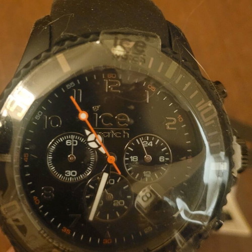 Ice-Watch Men's Chronograph Black Leather Strap watch used