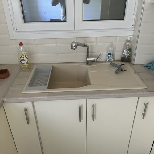 Kitchen cabinets and countertop with sink and faucet like new
