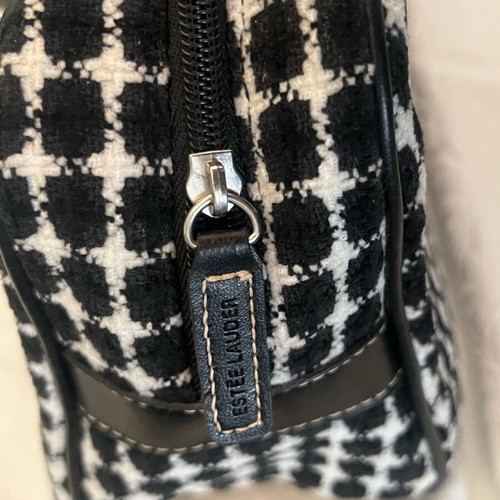 Estée Lauder Tweed shoulder bag used, black and white, 38x21