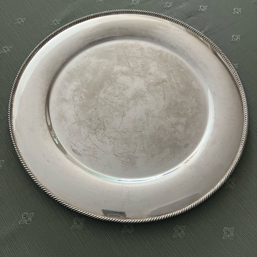 Argentepie silver plated 1000 BE plate used, 40 cm diameter
