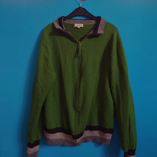 Hartford wool modern men's cardigan used, green size M/L