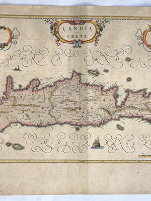 Χάρτης της Κρήτης 1650 μεταχειρισμένος, χαλκογραφία του Willem Blaeu