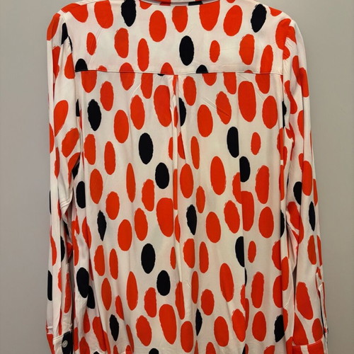 Compania Fantastica polka dot shirt like new, black and orange, size L