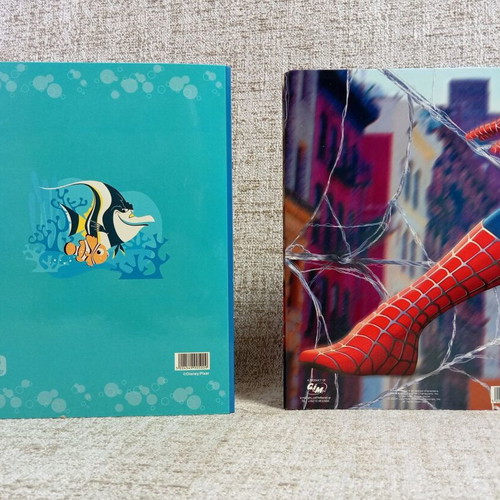 Spider-Man 2 and Finding Nemo Disney Pixar Marvel school folders, pack of 2