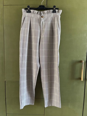 Sein plaid pants Oysho like new, size L 40 12, gray beige