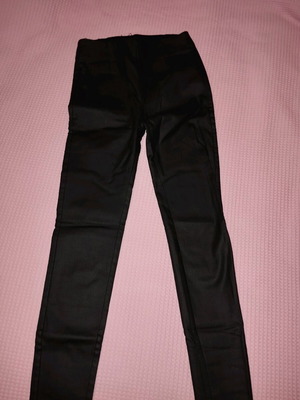 Leather-lined leggings xs like new, black