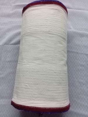 Traditional Argaleiou Fabric new, white with red-blue stripes