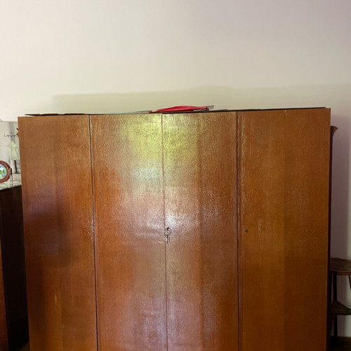 Wardrobe walnut handmade 1960 used