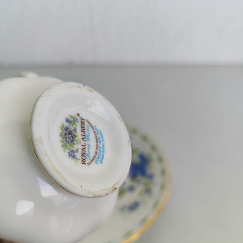 Royal Albert July Forget Me Not Coffee Cup and Saucer new