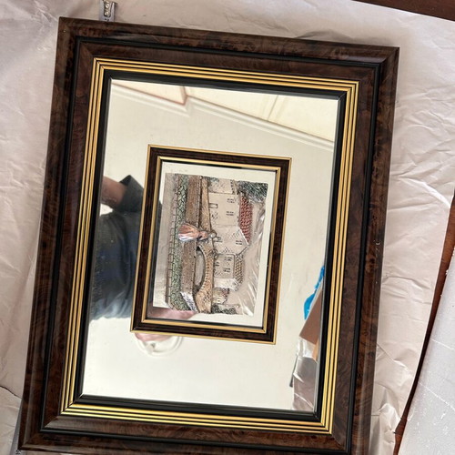 Mirror frame with embossed central design new