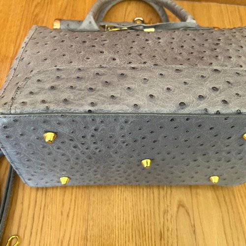 Italian Leather Bag Pelle di Giada like new, gray handbag