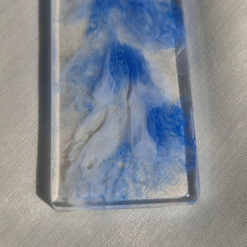 Handmade bookmark from resin with blue and white shades new