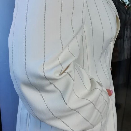 Ulla Popken women's jacket new, white with thin black stripe