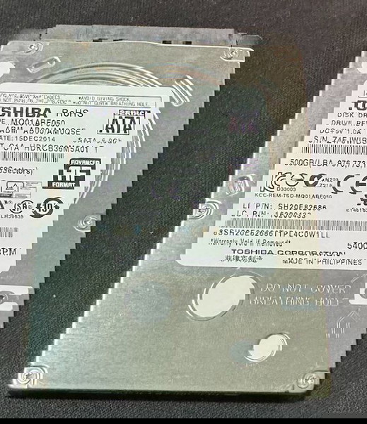 Σκληρός δίσκος 2.5" Toshiba 5400rpm 500GB