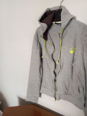 Lotto hoodie jacket, grey and green, sizes M and L