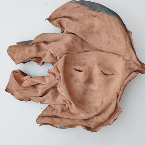 Decorative mask made of genuine leather, handmade in Africa