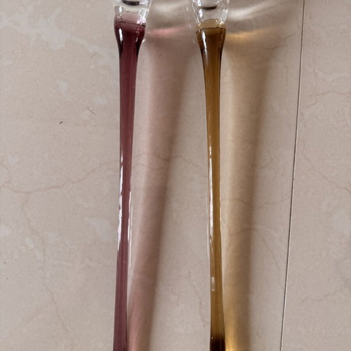 Champagne glasses hand blown art glass, like new, set of two