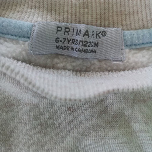 Primark quilted sweatshirt size 122 for 6-7 years like new