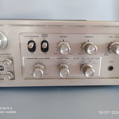 Sanyo DCX 3000KA amplifier used, four-channel, 10×4 watt per channel