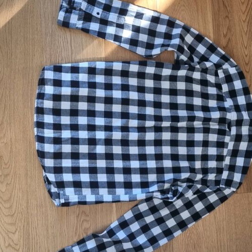 Checked cotton shirt Pull & Bear like new, size S, black white