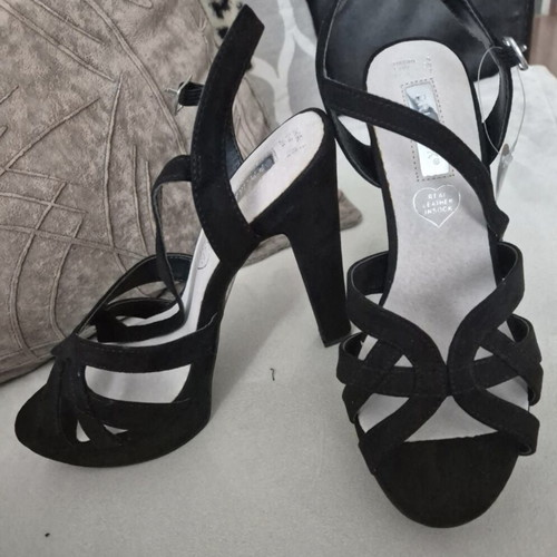 Black high-heeled sandals size 38, 13cm heel