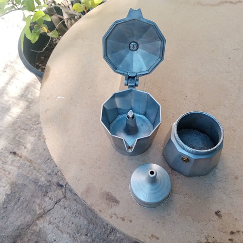 Italian Espresso Coffee Pot like new, aluminum, 13 cm height