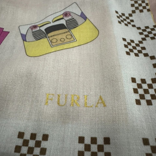Vintage Furla handkerchief like new, cotton, beige and pink