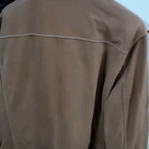 Michael Kors leather jacket men's used, beige, XL