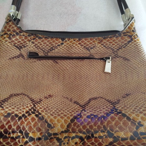 Handbag and shoulder bag with snake pattern, like new