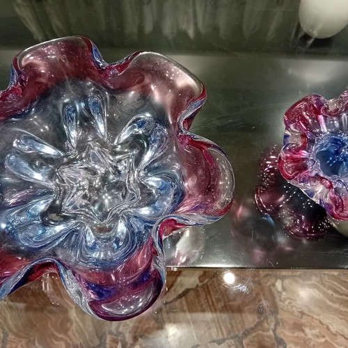 Chřibská Sklárna decorative bowls set, like new, 1960-1970