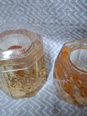 Toothpick holders like new, plastic, one with lid
