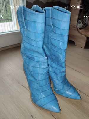 Western cowboy boots turquoise like new, size 37