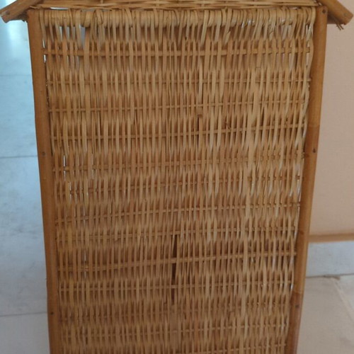 Handmade wicker basket with 3 levels used