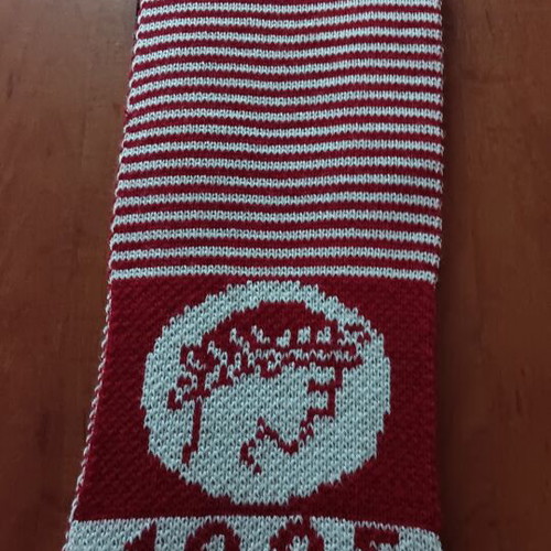 Olympiacos Piraeus scarves set, like new, 2 knitted red and white