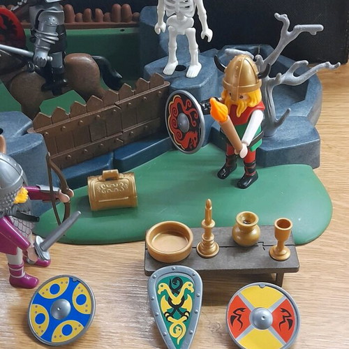 Playmobil Vikings Set 3137 used with minimal missing parts