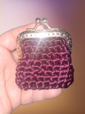 Small handmade knitted wallets, red and pink