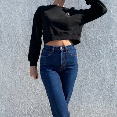 Pinko cropped sweatshirt like new, size S, black