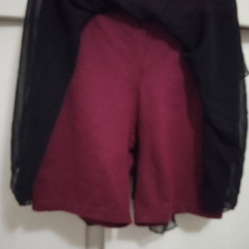 Vintage Goth Skort with Sheer Black Overlay and Burgundy Leggings, Like New, S/M