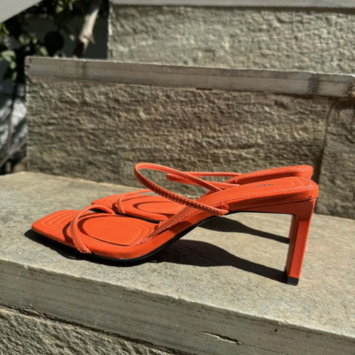 Zara orange strappy sandals like new, 5 cm heel