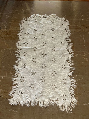 Vintage handmade crochet table runner 1.38m x 0.90m
