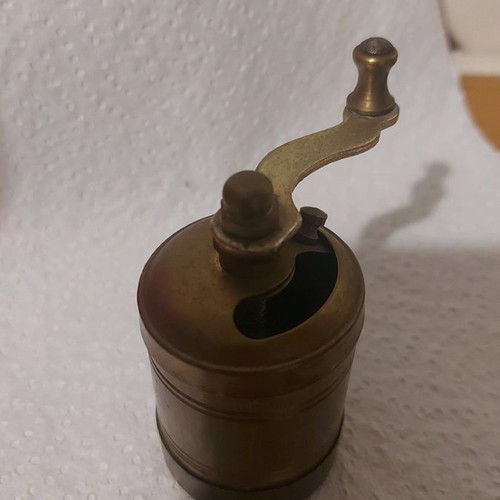 Bronze coffee grinder new, traditional miniature