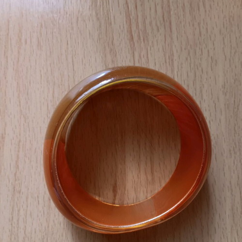 Acrylic bangle bracelet new, orange color