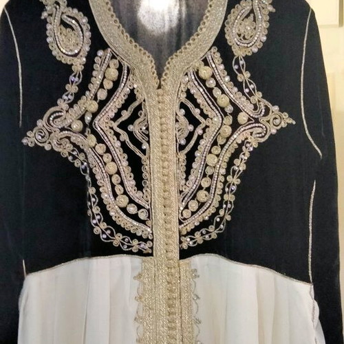 Baroque velvet dress with gold embroidery, maxi formalwear