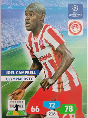 Joel Campbell Olympiacos collectible card Panini UEFA Champions League Adrenalyn XL 2013-2014