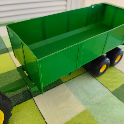 Tractor and tipping trailer toy by ELC, like new, green and yellow
